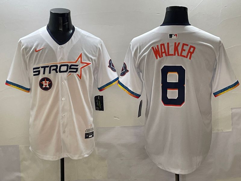 Men Houston Astros #8 Walker White Four generations Joint Name 2025 Nike MLB Jersey style 11